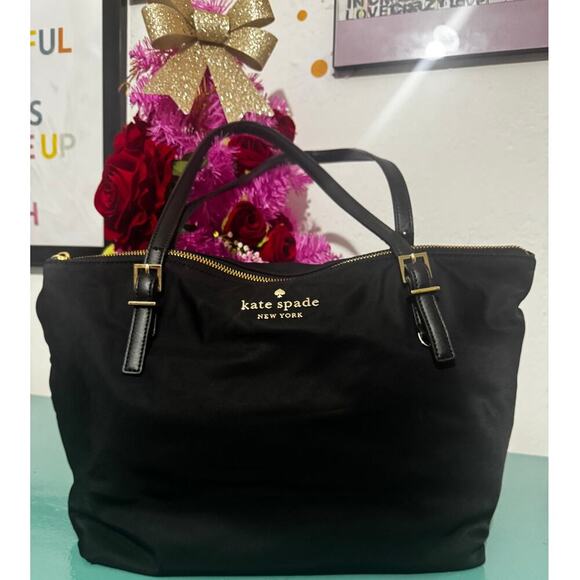 Kate Spade New York Black Nylon Tote Bag – Pre-Owned – Minor Wear on Handles - Picture 1 of 6